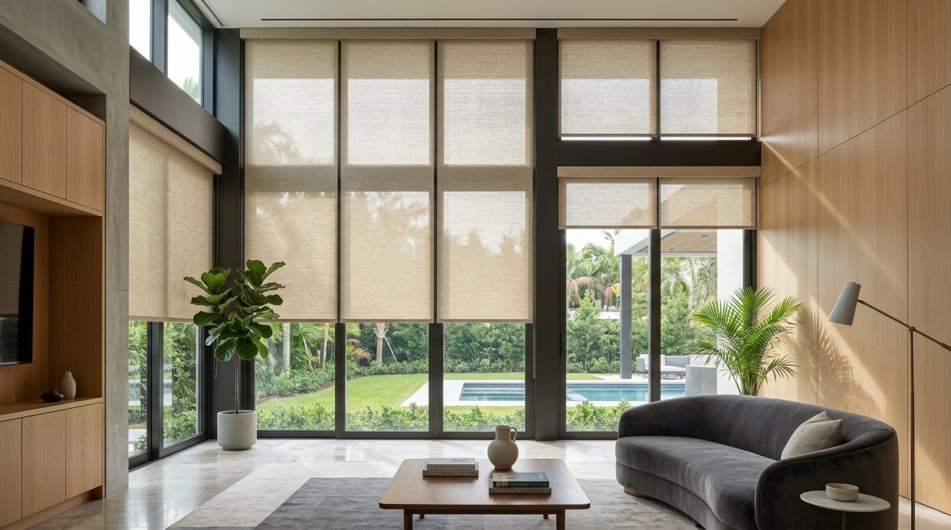 Horizontal blinds measured and installed in a home